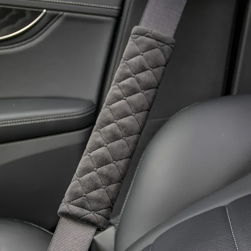 Soft Flannel Seatbelt Cover – Premium Trendy Cute Extended Shoulder Pad for Large & Small Trucks, Cars, Auto Safety Belt Protector Anti-Wear