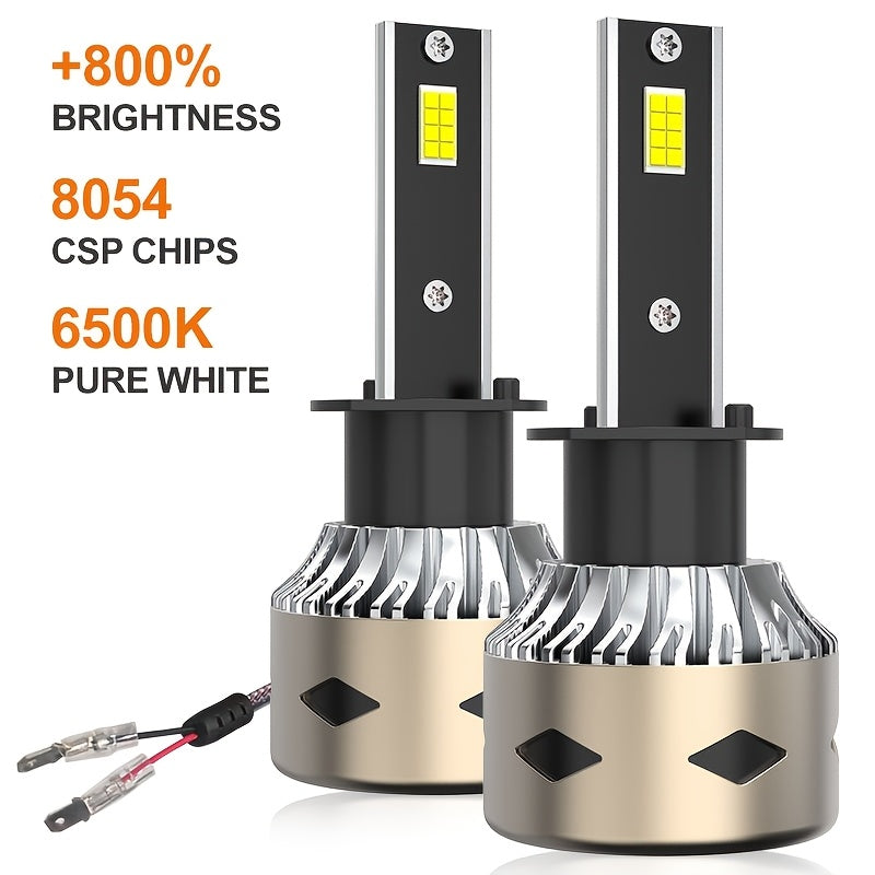 2Pcs H11 H4 H7 H1 Super Bright Car LED Headlight Bulbs Canbus LED Car Headlights 30000LM Mini Car LED Light Extra Large LED Chips Ultra Durable