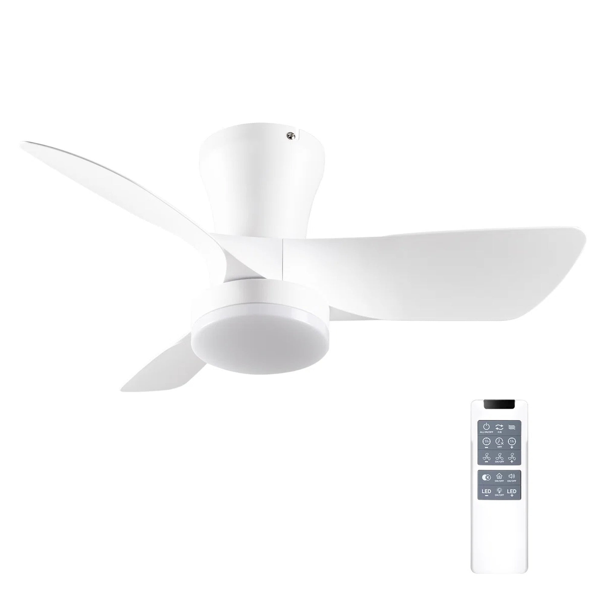 22 & 24 Inch Recessed Indoor Air Circulator Fan with Integrated Ambient Light – Multi-Speed Reversible Ventilation System with Remote Control, Suitable for Compact Spaces and Bedrooms