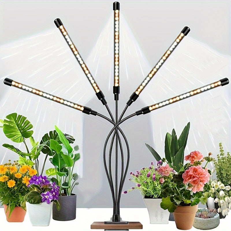1 piece - black tube [LED plant grow light] 15W red/blue LED plant grow light | full spectrum panel, USB powered, flexible rotating plant light, suitable for indoor gardening - adapter not included