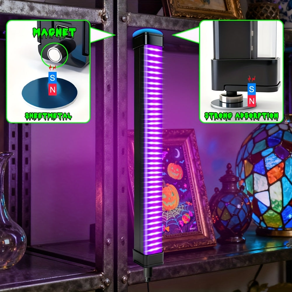 A blacklight tube, equipped with 80 LED beads, with a 39.4-inch power cord, with switch, 360-degree rotatable, very suitable for UV lighting for glow parties, body painting, and Halloween and Christmas celebrations