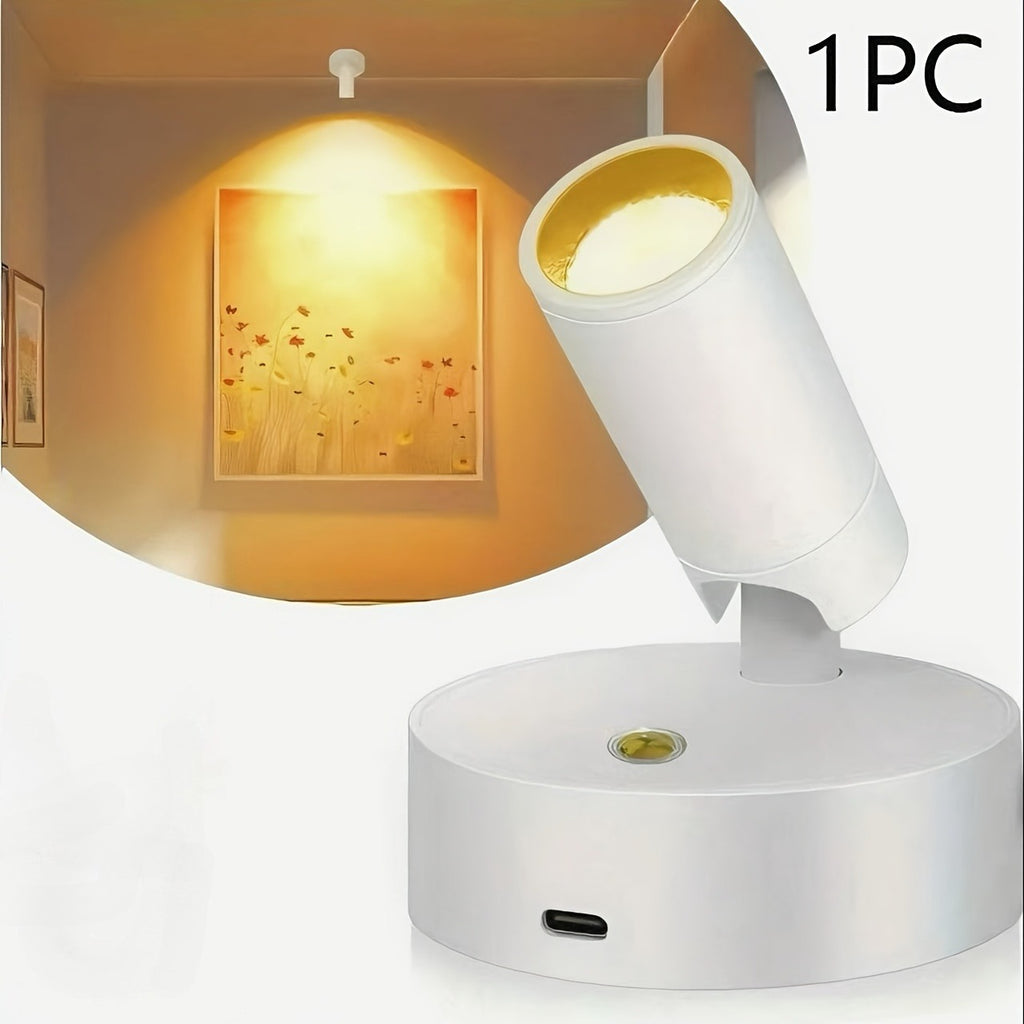 1PC 360° Rotatable Black &amp; White Spotlights — Ideal for Kitchen Island, Entryway, Hallway &amp; Corridor Lighting, Bedside Lamp, Home Decor, Christmas Decoration New Arrival, Can Be Used as Wall Lamp.
