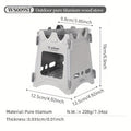Tiartisan 1-Pack Pure Titanium Camping Stove, Detachable Portable Card Stove, Ultra-Light Multi-Functional Outdoor Survival Camping Stove with Stand (Holds Small Cookware When Assembled), Includes Storage Pouch