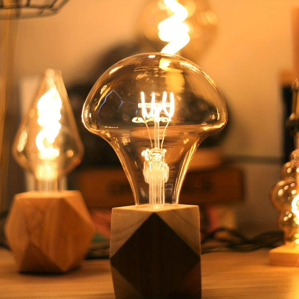 1PC vintage Edison LED flexible filament bulb, creative LED dimmable bulb 110-130V 4W E26 base 2300K warm light amber glass bulb, bedroom living room home decorative bulb