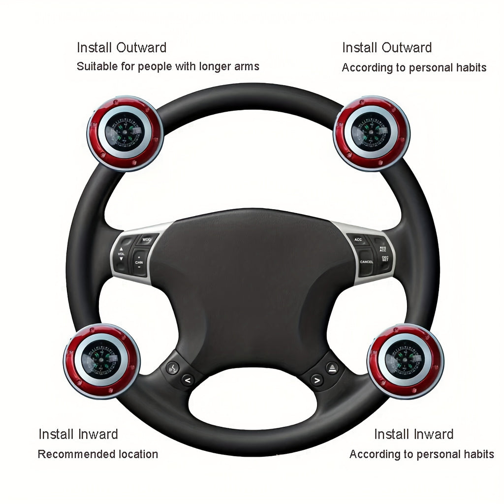 Car Steering Wheel Booster Ball, a Multi-Functional Compass Steering Wheel Gear, Designed Specifically for Vehicles, Reduces Driver Effort When Turning and Parking