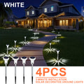 4-pack solar crystal stick lights, outdoor solar garden lights, stainless steel pole, compact and practical, diamond pattern solar crystal lamp base, suitable for garden, driveway, courtyard lighting decoration