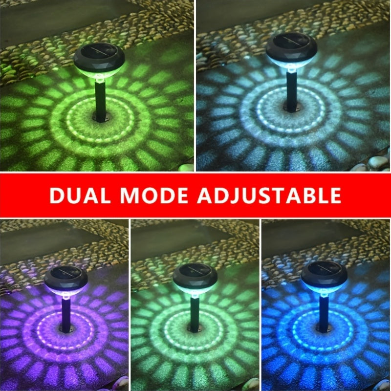 6 Pack Solar Light & Shadow Path Light, IP44 Waterproof Outdoor Lawn Light, Color Gradient LED Light, Perfect for Pathway, Villa, Courtyard, Garden Landscape Decoration, Holiday Party Atmosphere Decor