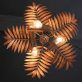 Rustic farmhouse chandelier, gold palm leaf decorative ceiling pendant light, home decor art pendant light