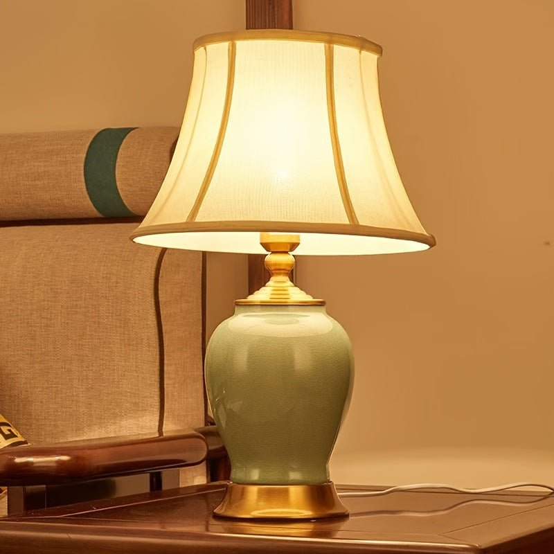 Vintage ceramic bedside lamp, modern minimalist home lighting