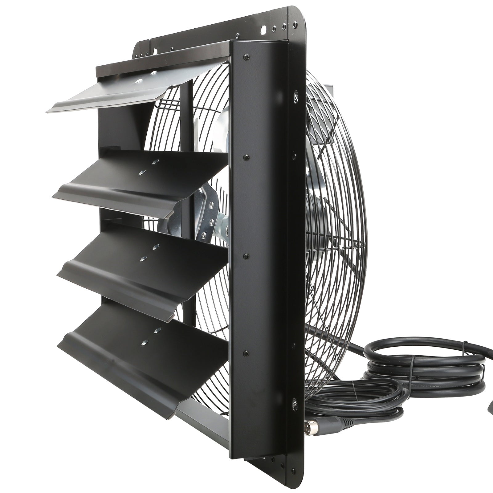 VEVOR Shutter Exhaust Fan, 12''/14''/16'' with Temperature and Humidity Controller, EC Motor, 940 CFM/1513 CFM/1747 CFM, 10-Speed Wall Mount Attic Fan for Greenhouse, Garage, Shed Ventilation and Cooling