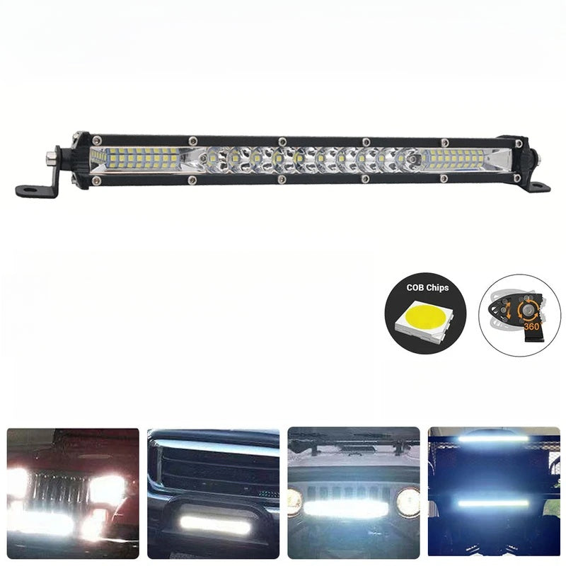 26 Inch LED Light Bar, Work Roof Light, Flood & Spot Dual Mode Driving Light, Suitable for Jeep, Truck, Trailer, 4WD Off-Road Vehicle