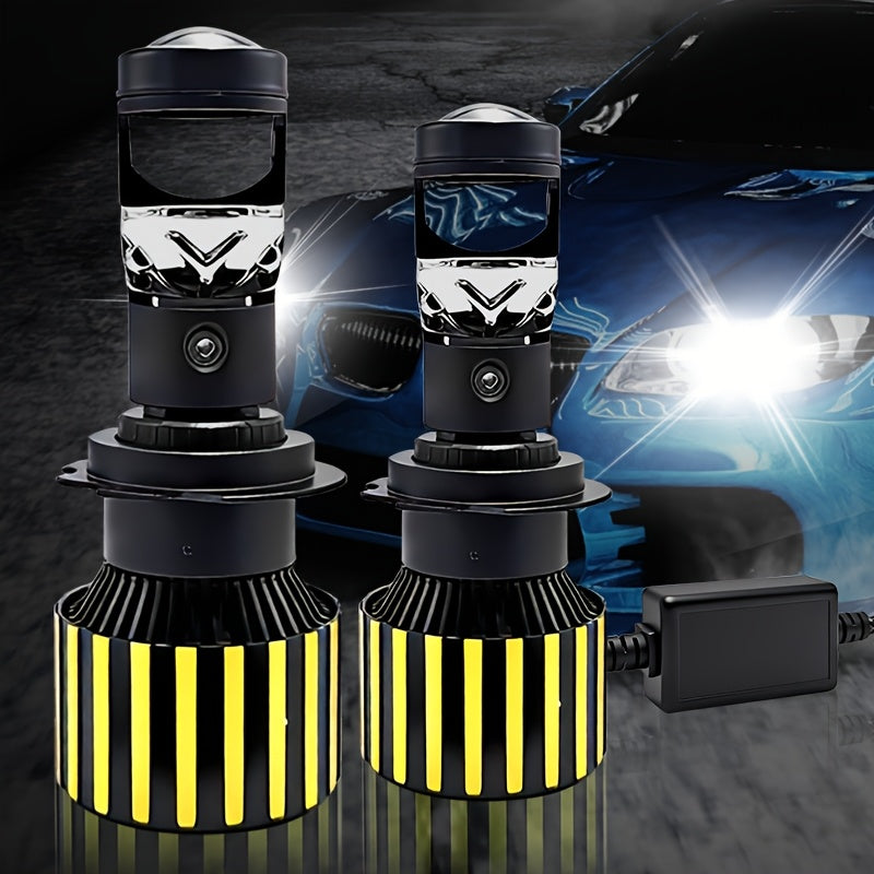 Set of 2 H7/H4/H8/H9/H11/H18/9005/HB3/9006/HB4 Hi/Lo Lighting LED Car Lights, Providing 59500 Lumens and 360W of Intense Brightness. These Plug-and-Play Canbus Headlights Feature a Projector Beam