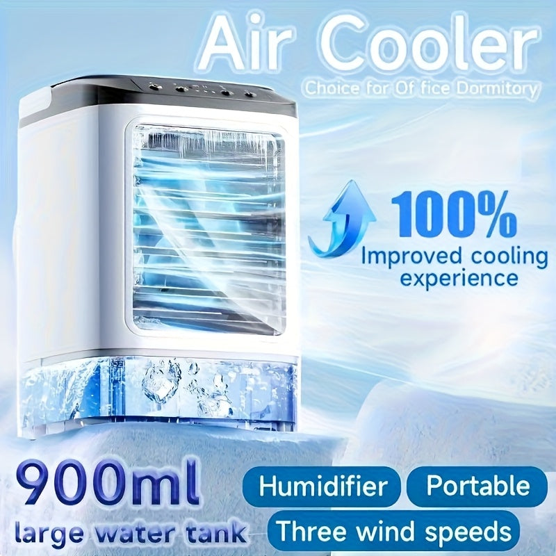 3 Seconds Instant Cooling! Mini Portable USB Cooling Fan Humidifier, Ultra Quiet 25Db, 30.43oz Water Tank, 6 Hours Timer, Ideal for Home Office Dorm, Perfect Holiday Gift