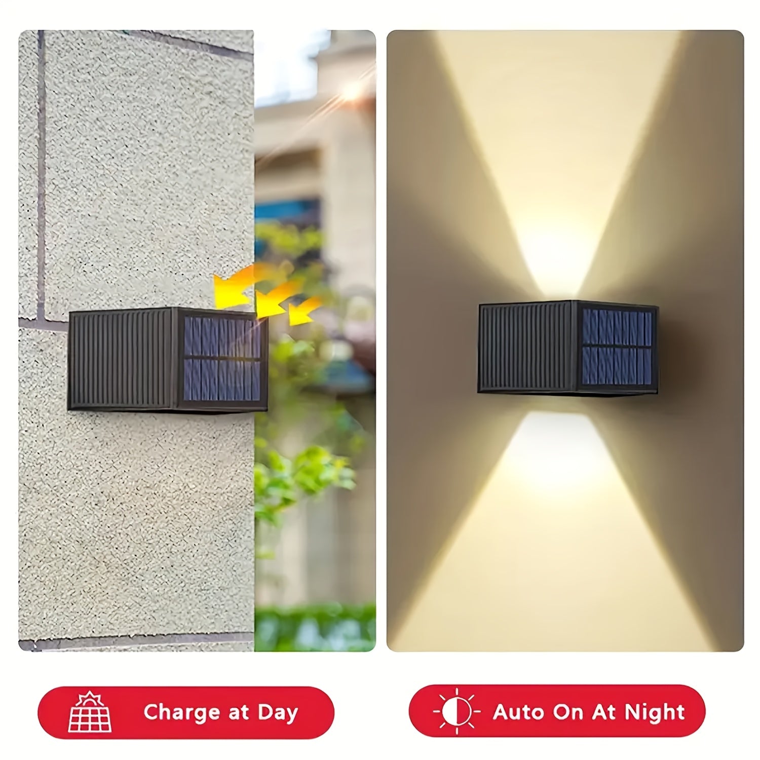 2pcs/4pcs Solar LED Wall Light, Adjustable Lighting Range, Up and Down Wall Light, for Outdoor Garden, Patio, Ambient Light, Modern Villa Landscape, Pathway, Hallway