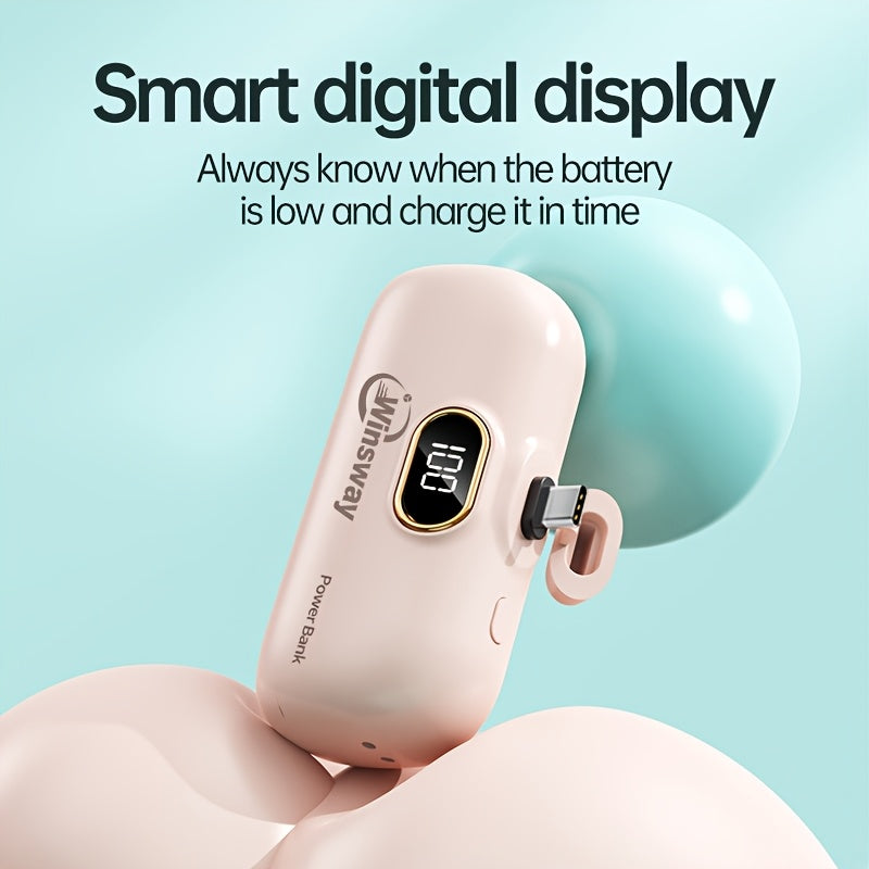 威斯威 5000mAh 便攜式電源銀行 Type-C 膠囊無線快速充電緊湊型便攜式金屬尾插升級堅固適用於手機 17/16/16 Plus/15 Pro/15 Pro Max/Pad Pro/Android 手機