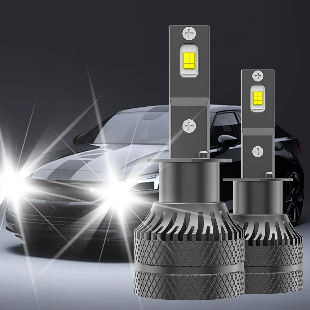 This set includes two H1, H4 and H7 LED bulbs, featuring super bright 3570CSP chips, compatible with 99% of car models. They provide automotive lighting with a brightness of 26893 lumens, 120W power