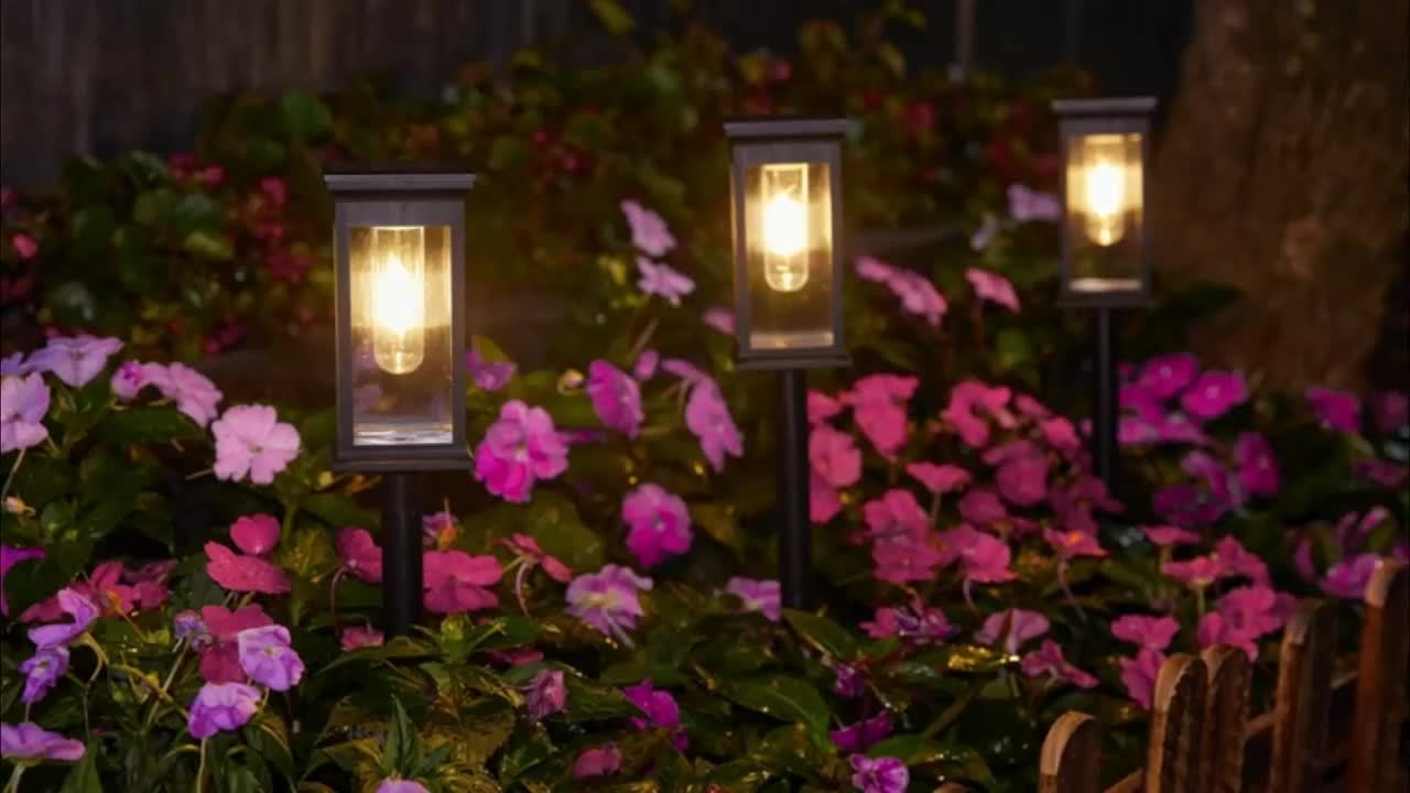 4 Pack Solar Courtyard Light, Upgraded High-Brightness Outdoor Solar Light, Perfect for Patio, Driveway, Walkway, Landscape and Courtyard Decoration