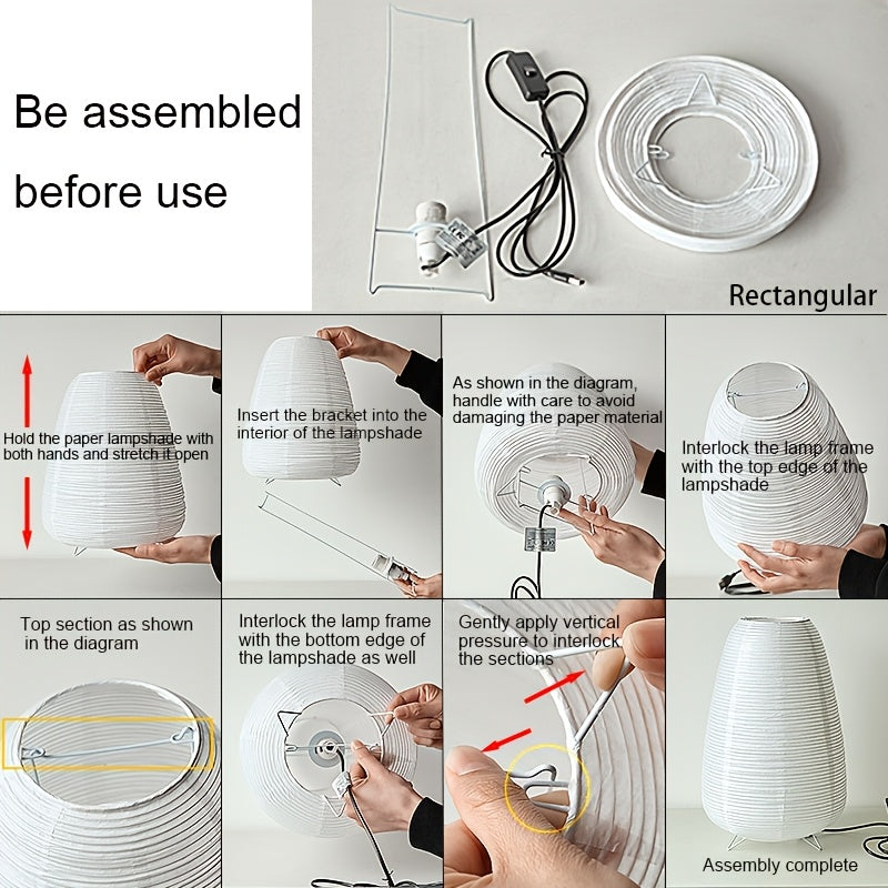 1PC paper art desk lamp, USB table lamp, home lighting decorative table lamp, warm romantic and stylish night lighting ambiance, vintage fashion versatile, rice paper material and iron art stand material, suitable for home lighting decoration