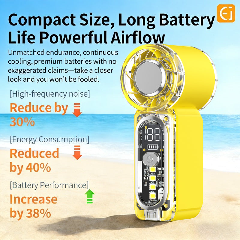 1800mAh Mini Portable Air Blower, Lightweight Design, High Speed & Strong Wind, 0-100 Gear Speed Adjustment, Low Noise, Pocket Portable Fan, Multiple Colors Available, Essential for Outdoor Camping & Daily Use