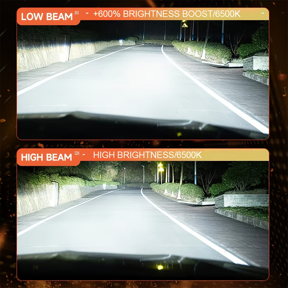 2-Pack H11 LED Headlight Bulbs H7 Car LED Bulbs, H4 60000LM, H1 Plug-and-Play, 6500K H8, H9 Car LED Lights, 12V 9003, HB2, H18, Auto Fog Light - D144, No Battery Included