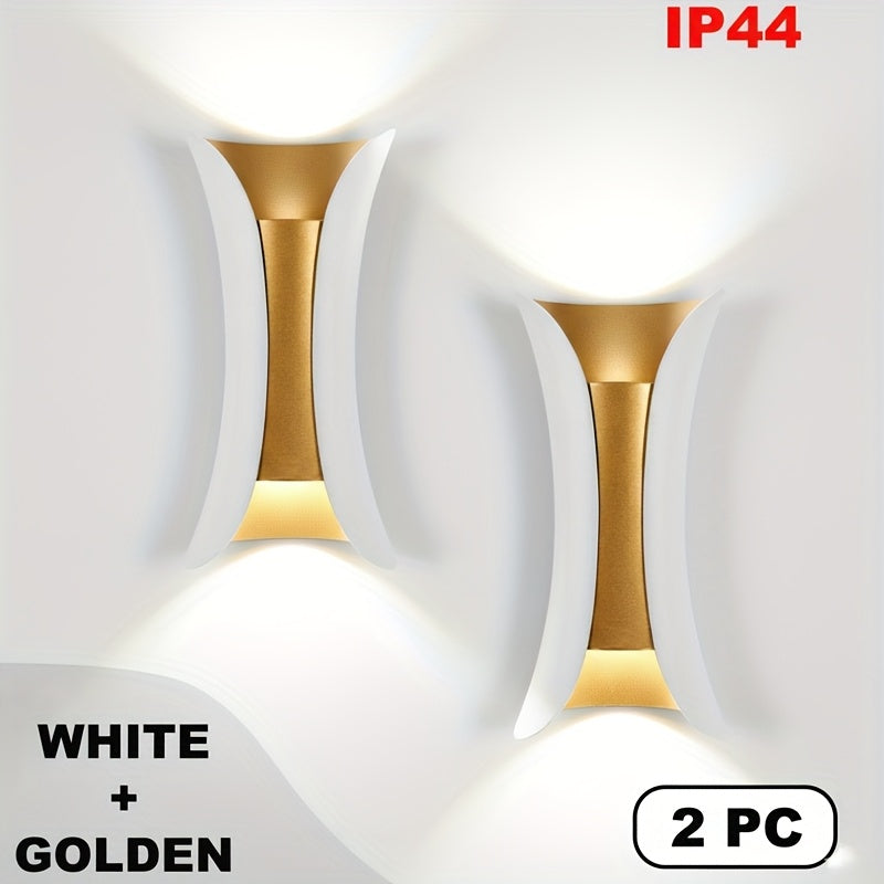IP44 LED Outdoor Double-Head Wall Light, 3000K/6000K Warm White Light, Suitable for Hallway, Garden, Courtyard