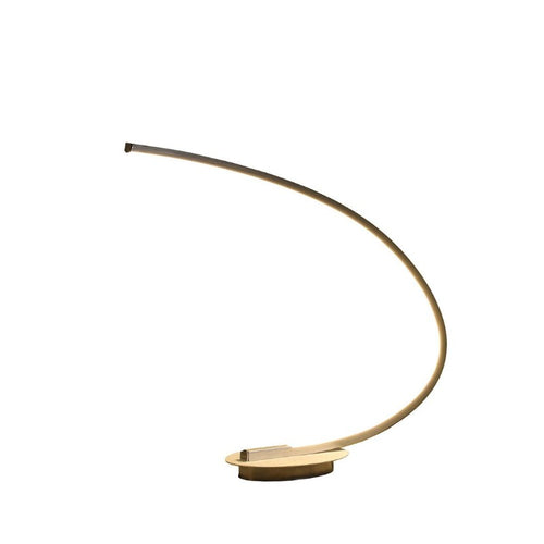 16-inch Eli brushed nickel LED curved tube desk lamp, without separate lampshade