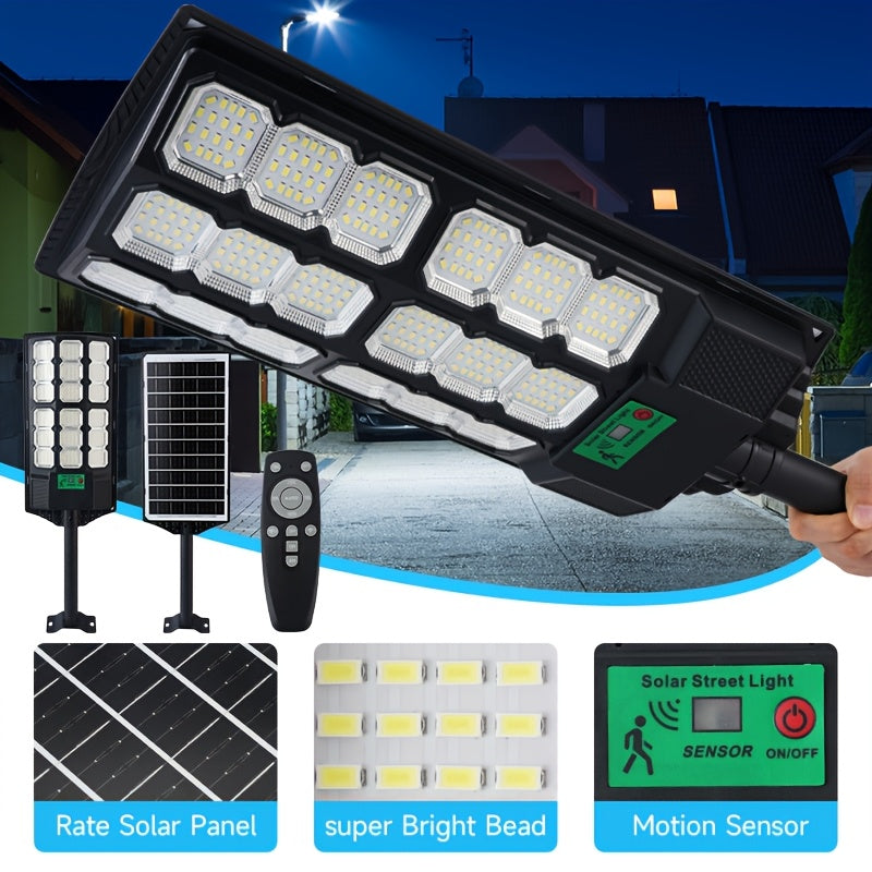 Outdoor Courtyard Solar Wall Light Street Light Waterproof, Solar Street Light Remote Control, Solar Flood Light Motion Sensor Courtyard Lighting, Deck Light, Garden Light Solar Parking Lot Light