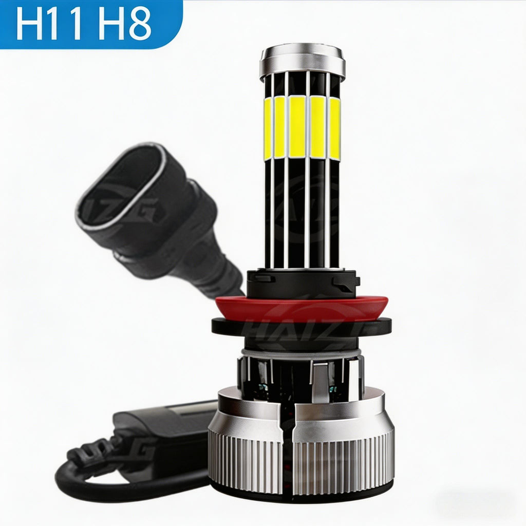 2-Pack 10-Sided 360° Illumination LED Headlights H1 H3 H7 H11/H8/H9 880/881/H27 9005/HB3/H10 9006/HB4 9012 H4/HB2/9003 9004/HB1 9007/HB5 H13/9008 High/Low Beam Integrated Headlights, Error-Free Plug-and-Play