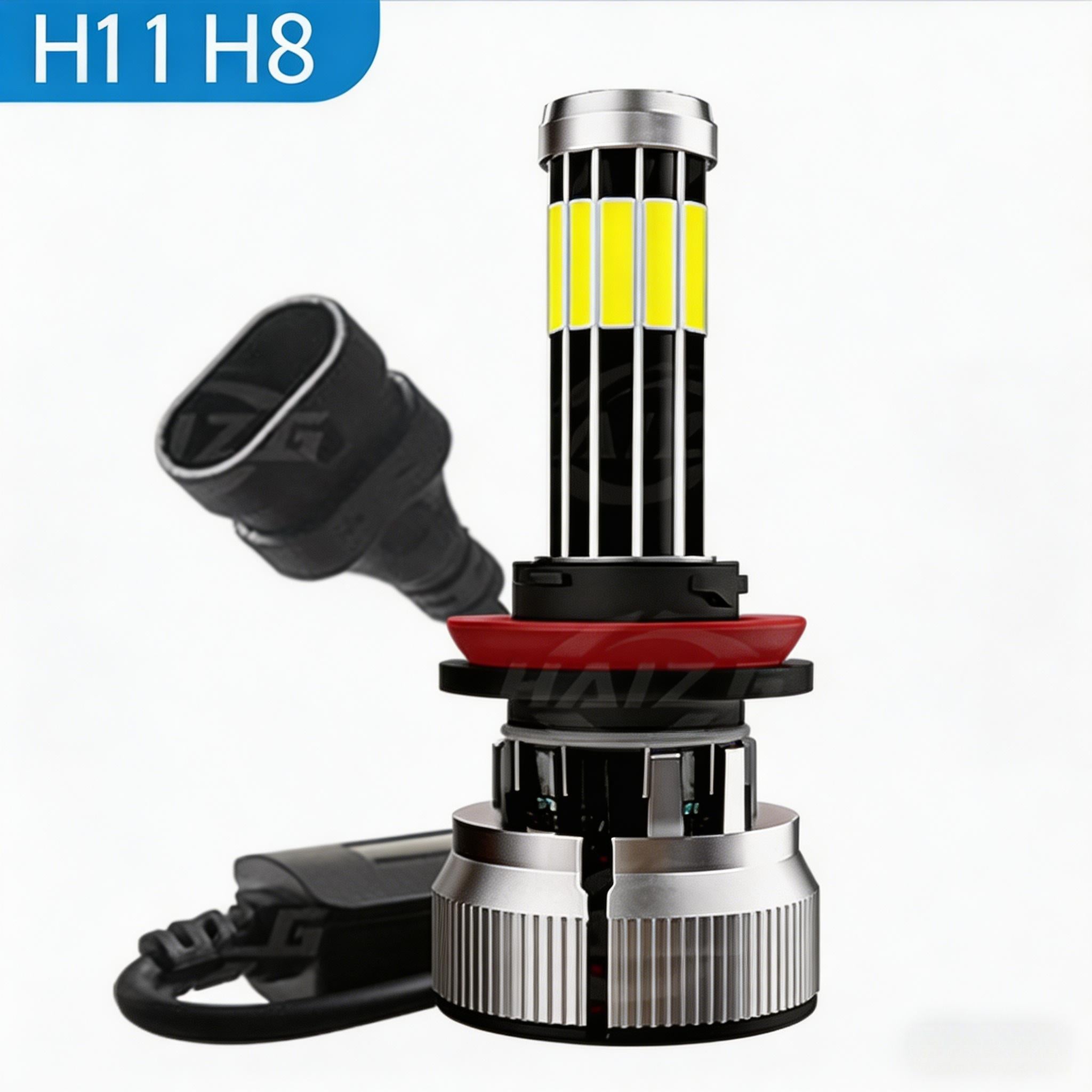 2-Pack 10-Sided 360° Illumination LED Headlights H1 H3 H7 H11/H8/H9 880/881/H27 9005/HB3/H10 9006/HB4 9012 H4/HB2/9003 9004/HB1 9007/HB5 H13/9008 High/Low Beam Integrated Headlights, Error-Free Plug-and-Play