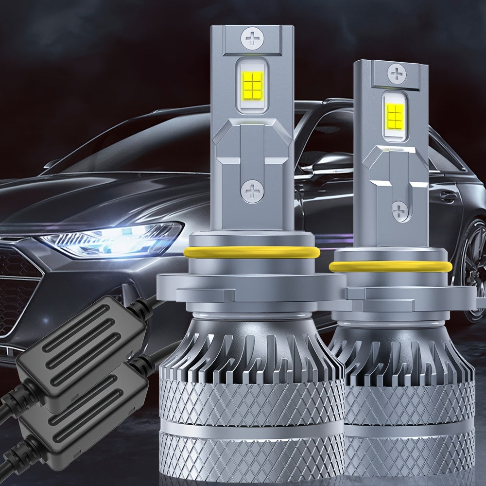 2-Pack LED Car Headlight Bulbs - Model O122, 6500K Color Temperature, with CANbus External Driver, Compatible with H1, H4, H7, H11, 9005, 9006, 9012 Sockets. 210W High Power Bulbs, 28200 Lumens Brightness, 600% Brightness Increase