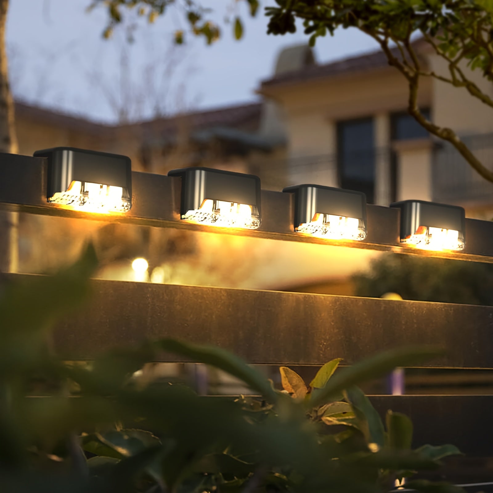 16 Pack Solar LED Outdoor Deck Light - Black Modern Design with Solar Panel, IP44 Waterproof, Suitable for Stairs, Fences, Patios and Walkways - Outdoor Lighting for Gardens and Sidewalks | Decorative Path Light | Christmas Holiday