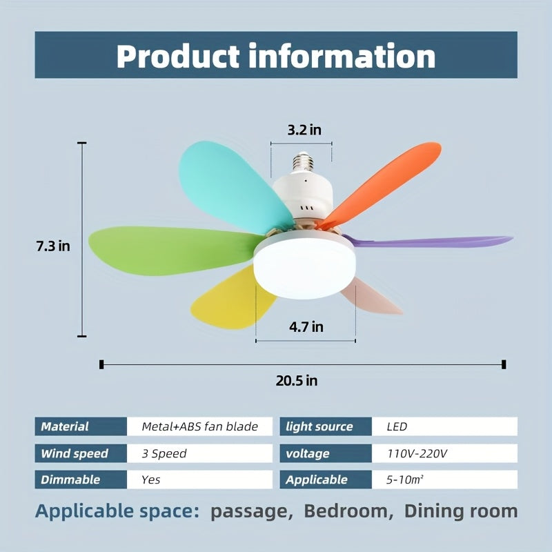 White LED Ceiling Fan Light with 3 Adjustable Speeds and Remote Control, 16.5 Inch / 20.5 Inch Fan Lighting Fixture, 30W / 40W Dimmable Color Changing Fan Light, Hardwired, 100V-240V Working Voltage, Color and Wood Grain Optional