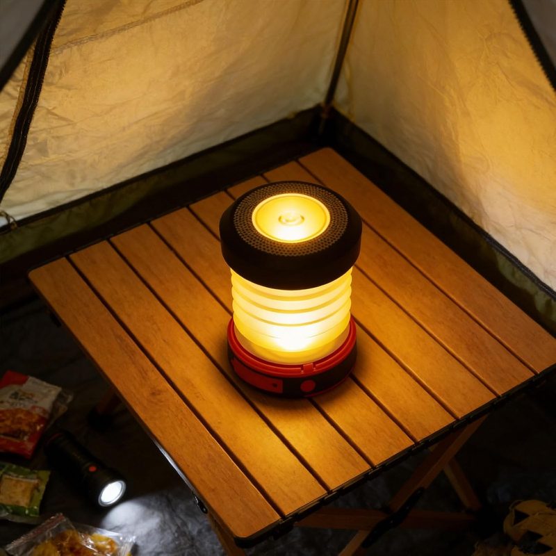 Zjchao Foldable LED Camping Lamp Dimmable Brightness Rechargeable Light 5V Adapter Charging Retractable Outdoor Essential for Camping