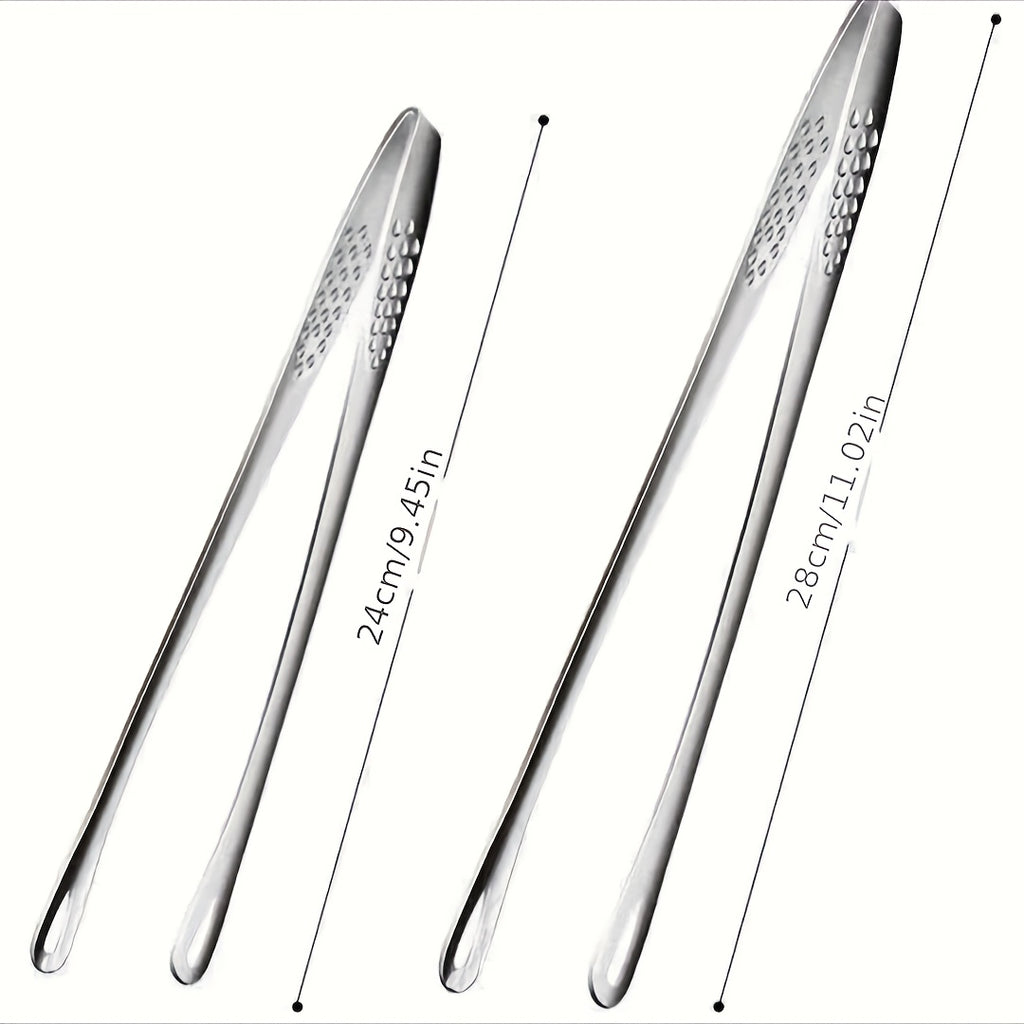1 or 2 Pack Stainless Steel Multifunctional BBQ Tongs – Bread Tongs, Ice Tongs – For Grilling, Baking & Camping | Durable Kitchen Tool for Restaurant & Home/