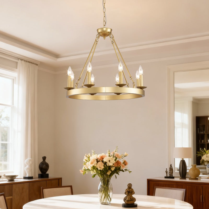 N-shaped lampshade, farmhouse modern style small round lampshade, suitable for living room, kitchen island, foyer, bedroom, dining room, ceiling flush mount / pendant type, gold - E12 - bulb not included