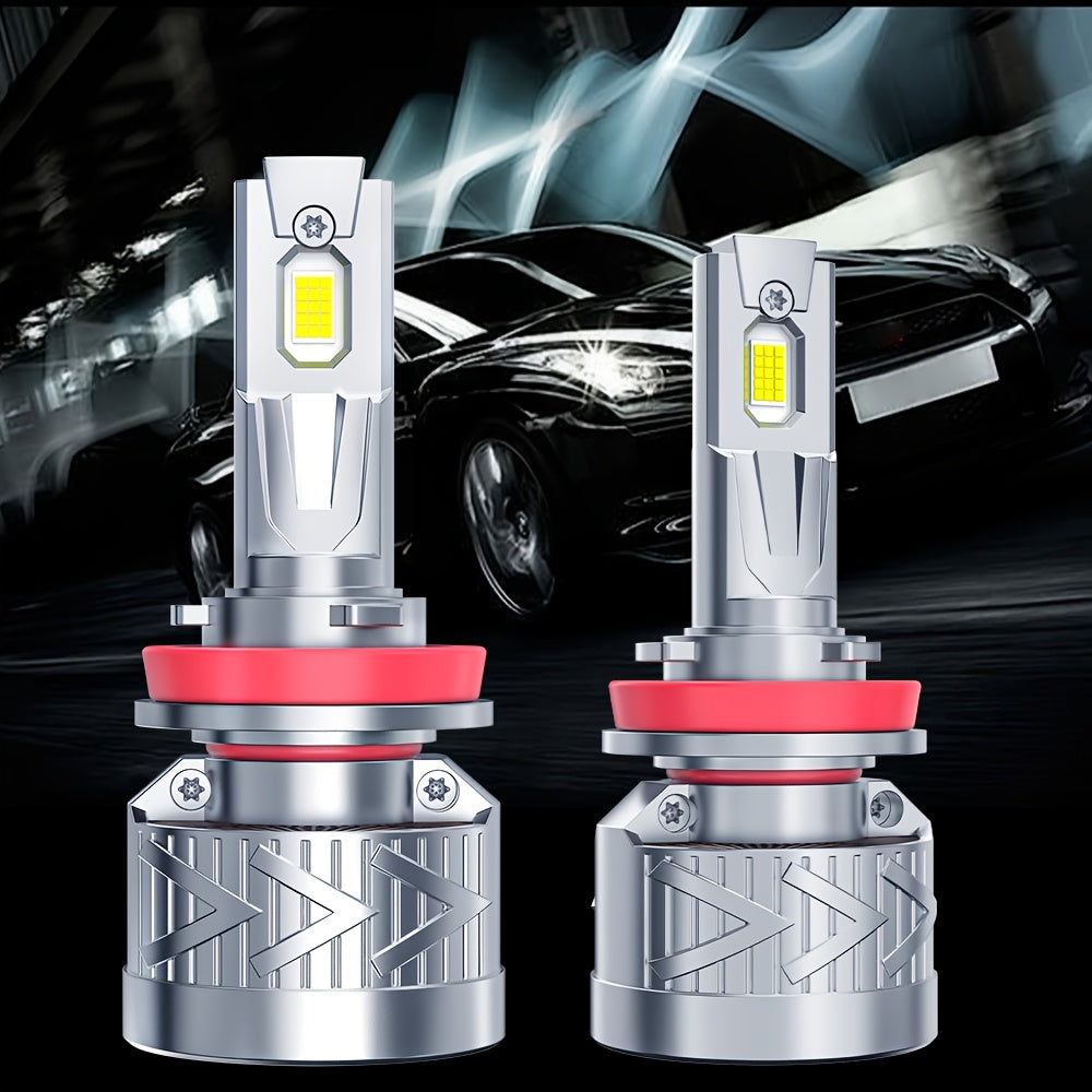 2-Pack LED Car Headlights - 280W Power, 60,000 Lumens Brightness, 6500K Color Temperature, 360° Beam, High/Low Beam Switching, 300m Illumination Distance, Turbo Fan Design, CANBUS Error-Free