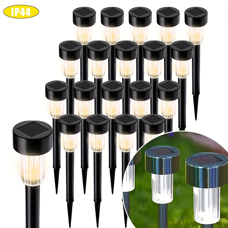 10/20-pack lawn lights solar ground插 lights, rust-proof small tube lights outdoor landscape lighting, multiple colors, suitable for courtyards, gardens, patios, beautiful lighting, easy to install.
