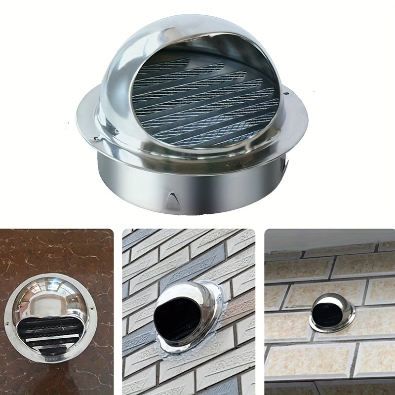 1 Piece 201 Stainless Steel Chimney Cowl, Exterior Wall Windproof Cover for Air Outlet, Kitchen Range Hood Rain Cover, Exhaust Vent Mesh Cover