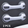2-Pack No-Drill Bathroom Grab Bar - Strong Suction Cup Anti-Slip Safety Rail for Elderly, Shower Fall Prevention Handle Bar, Height Adjustable Universal (Vacuum Suction / Tool-Free Installation)