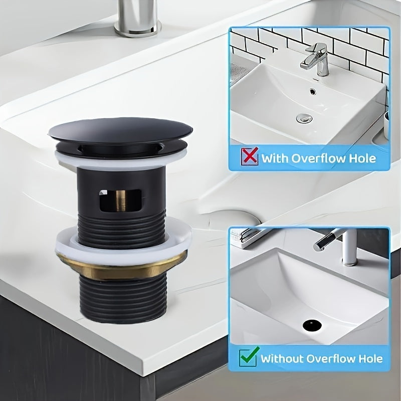 Universal Pop-Up Sink Drain Stopper - Fast Drain for Wash Basin, Bathroom Faucet Accessory, Kitchen & Bathroom Part