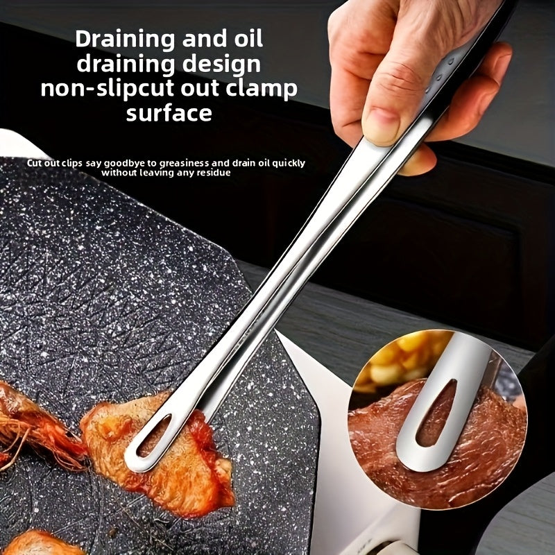 1 or 2 Pack Stainless Steel Multifunctional BBQ Tongs – Bread Tongs, Ice Tongs – For Grilling, Baking & Camping | Durable Kitchen Tool for Restaurant & Home/