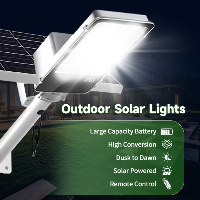 Solar Super Bright Street Light, 18000mAh Battery, Waterproof Garden Light, Remote Control, Perfect for Parking Lots, School Basketball Courts, Courtyards, Gardens, Villas, Outdoor Solar Light with Remote Control