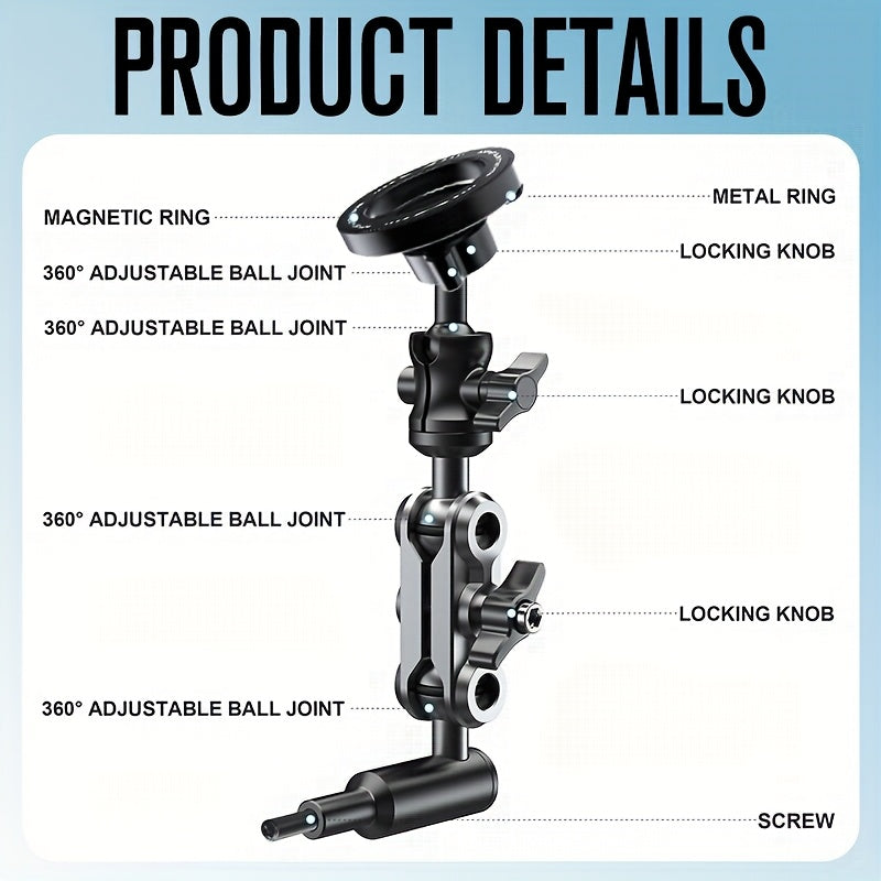 Off-Road Magnetic Phone Holder, Universal Car Off-Road A-Pillar Handle Magnetic Phone Mount, Truck A-Pillar Phone Holder, Aluminum Alloy Support Rod Car Phone Mount