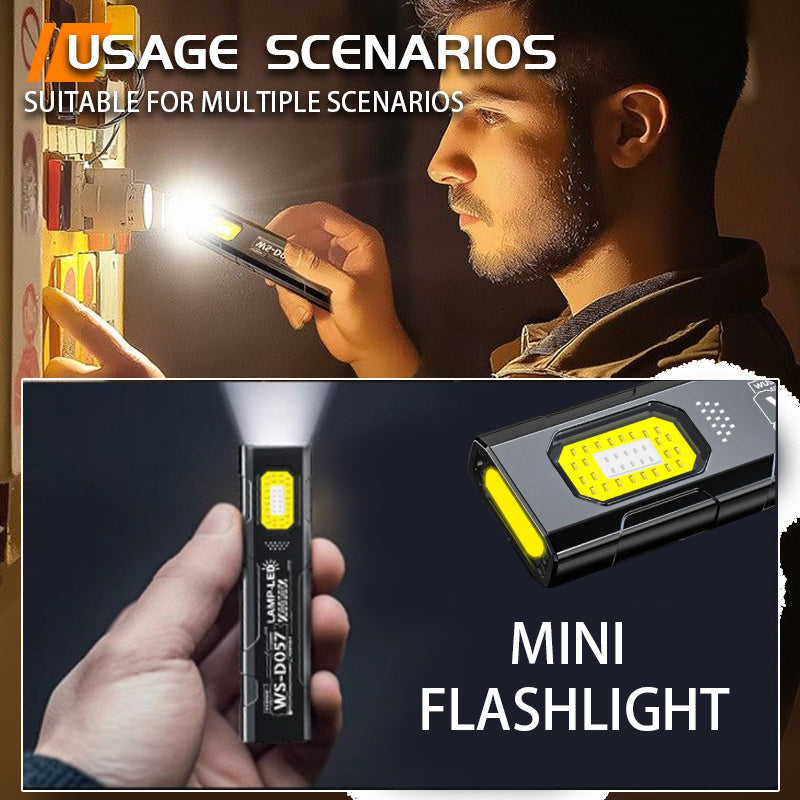 -Pack Handheld LED Flashlights, Portable Mini 5-Mode Torch, USB Rechargeable, Bright Outdoor Lantern with Pen Clip, Red & Blue Strobe Light, Slim & Lightweight Work Light, Ideal for Hiking, Fishing