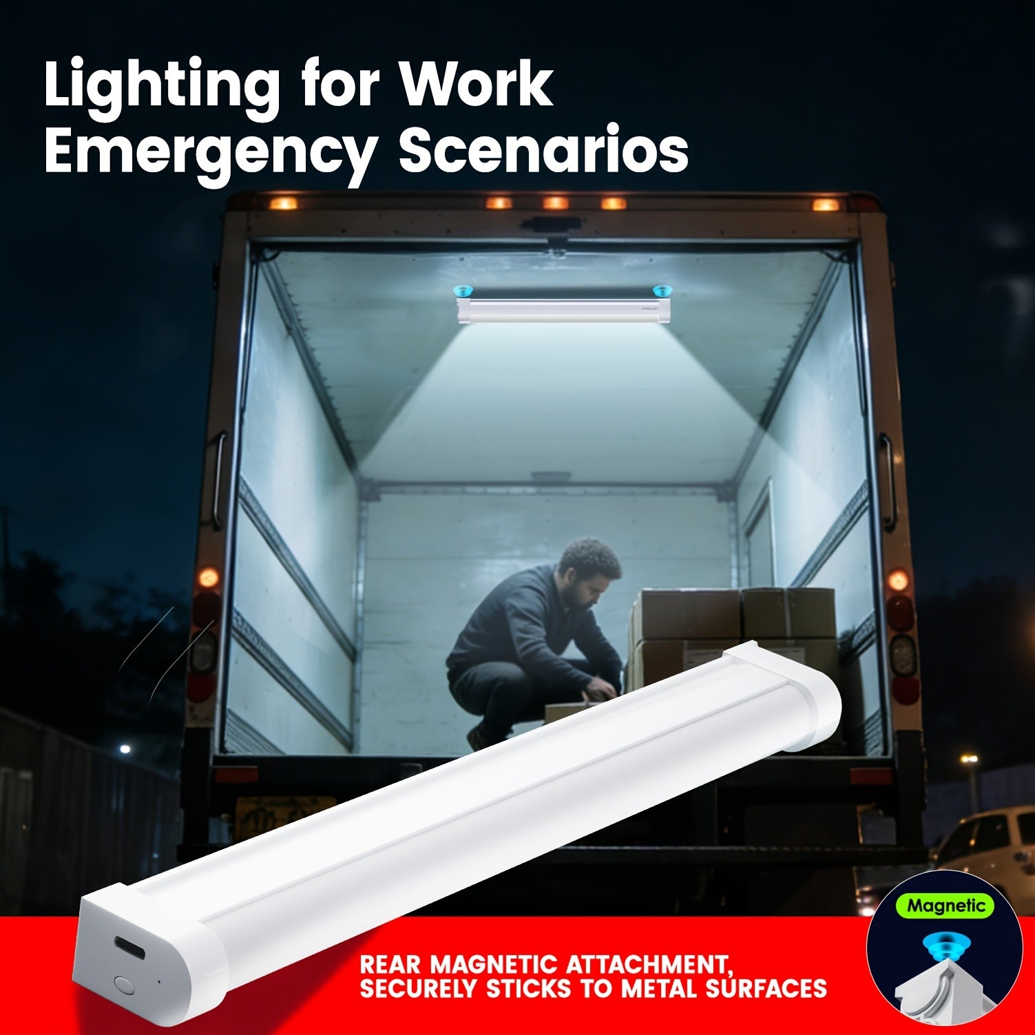 Rechargeable multi-functional light tube, large capacity battery, multiple dimming modes, stepless dimming, can be wall-mounted or handheld, suitable for indoor emergency, camping, stalls, car use, portable lighting, must-have for travel
