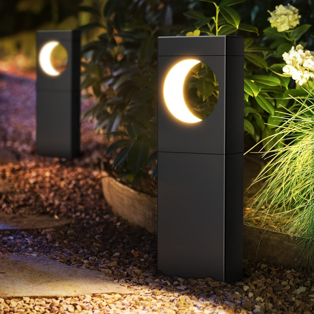 Solar Outdoor Light 6/4-Pack, High-Brightness Pathway Outdoor Light, Moon-Shaped Landscape Effect, Automatic On/Off, Suitable for Outdoor Courtyard Garden Path, IPX5 Solar Pathway Light Outdoor (Warm White Light)