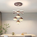 LED Indoor Pendant Light 4-Head Flower Spike Pendant, 3-Color Temperature Adjustable Color Temperature Lighting Fixture, Suitable for Kitchen and Dining Room
