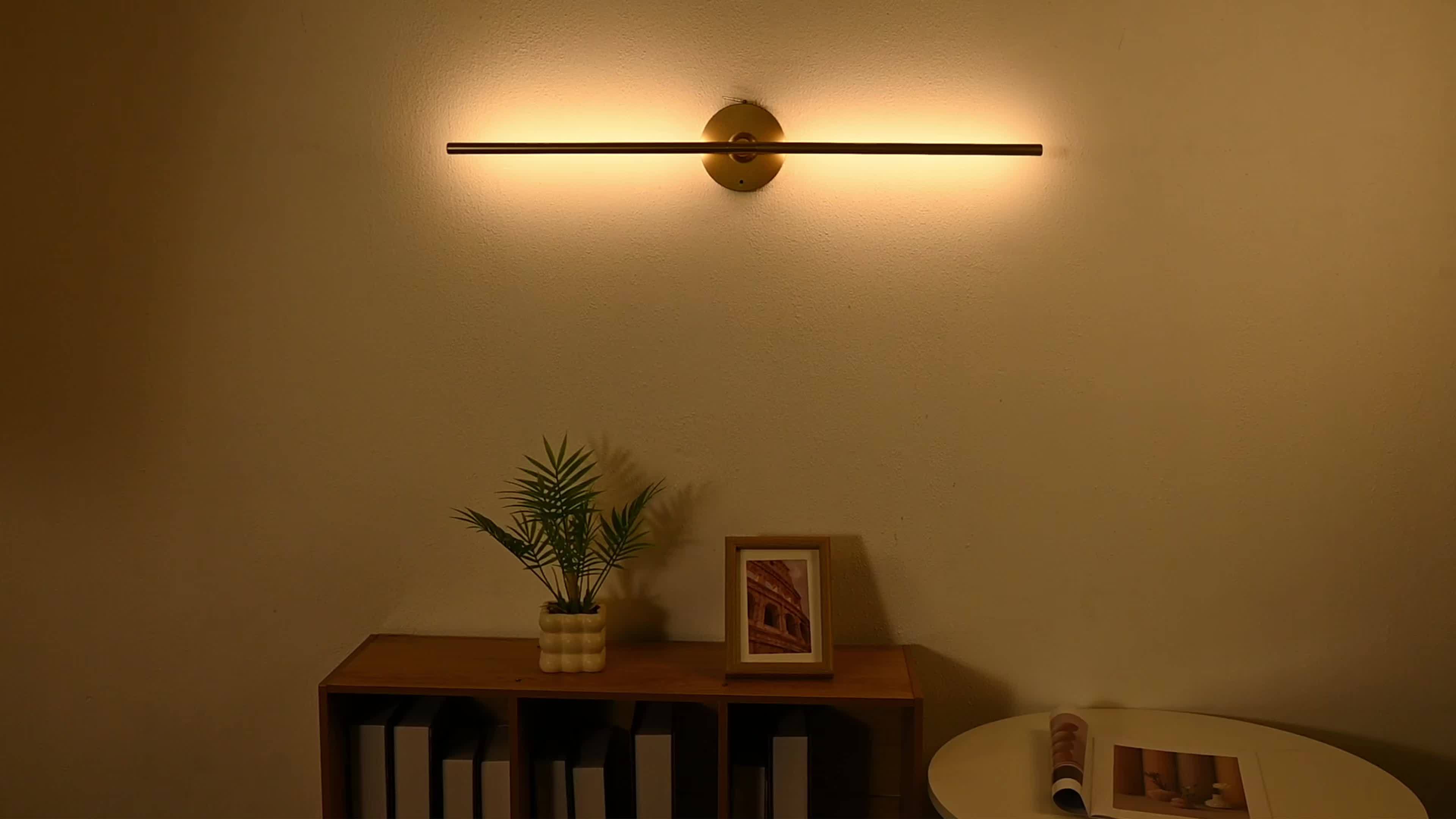 No-Disassembly Wall Light / 360° Rotating Wireless Wall Light, Powered by Removable Rechargeable Battery: 3000K-6000K Multi-Level Brightness, Touch & Remote Control Wall Light / Mirror Light, with Memory Function and Timer