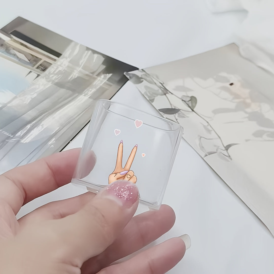 3pcs Set Scissor Hand Heart Pattern, TPU Transparent Charger Protector, Compatible with SAMSUNG Galaxy, 25W Charging Cable and Wall Charger Protection Kit, with Cable Organizer for Gift