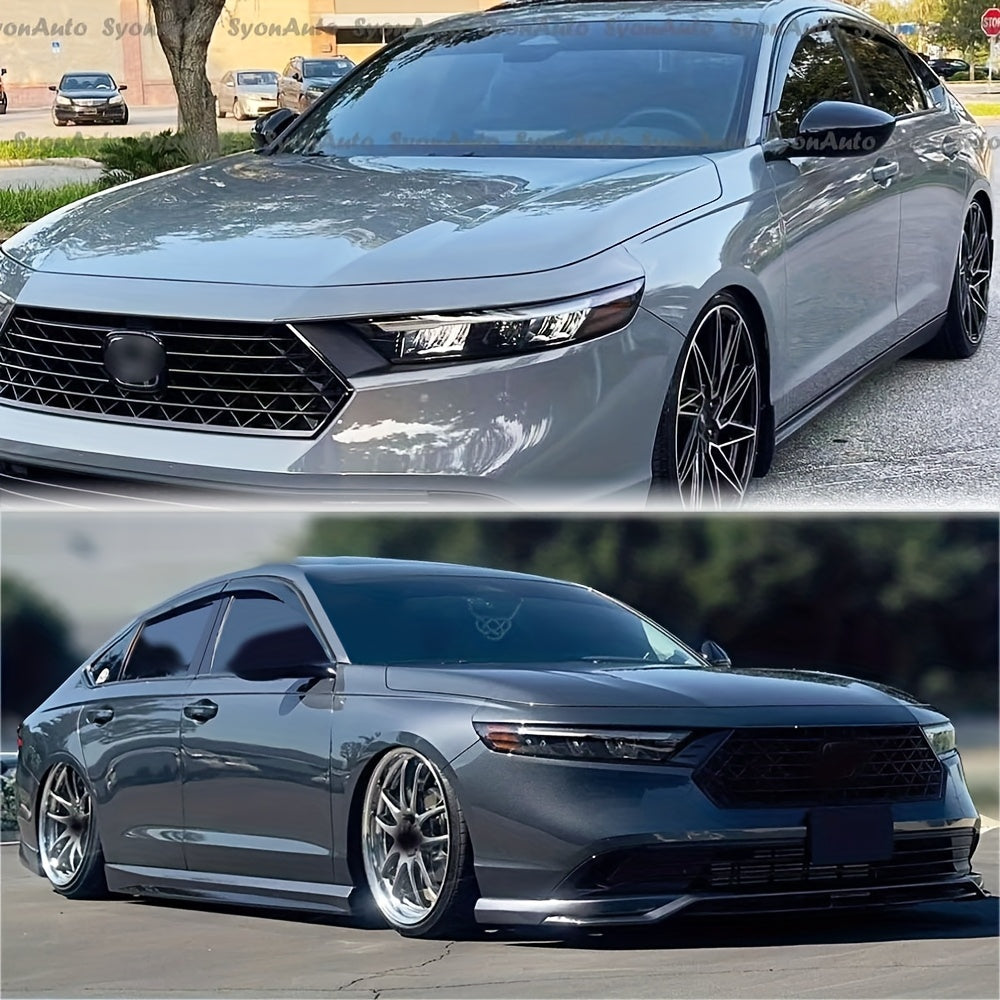 For 2023-2025 Honda Accord Sedan 4Pcs Premium Black Trim Windshield Vent Sun Shade Rain Guard Wind Deflector (with Clips) Smoked Color